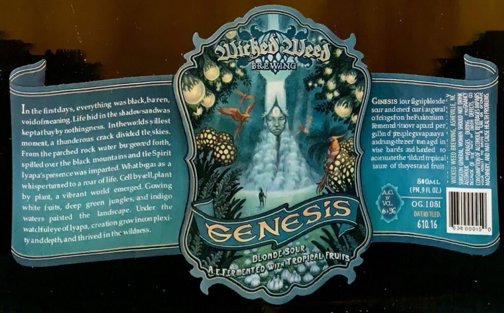 Wicked Weed Genesis tropical-fruit blonde sour label panorama