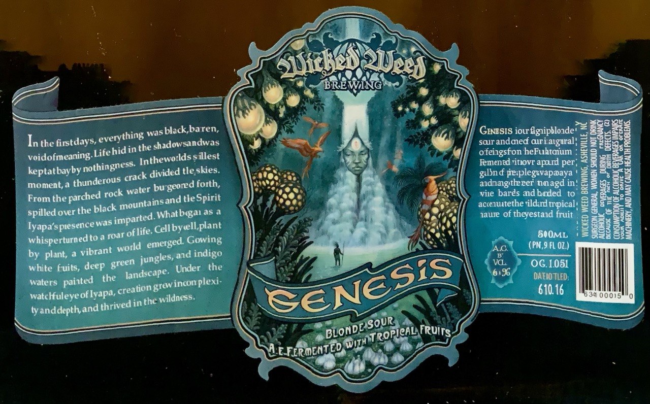 Wicked Weed Genesis tropical-fruit blonde sour label panorama