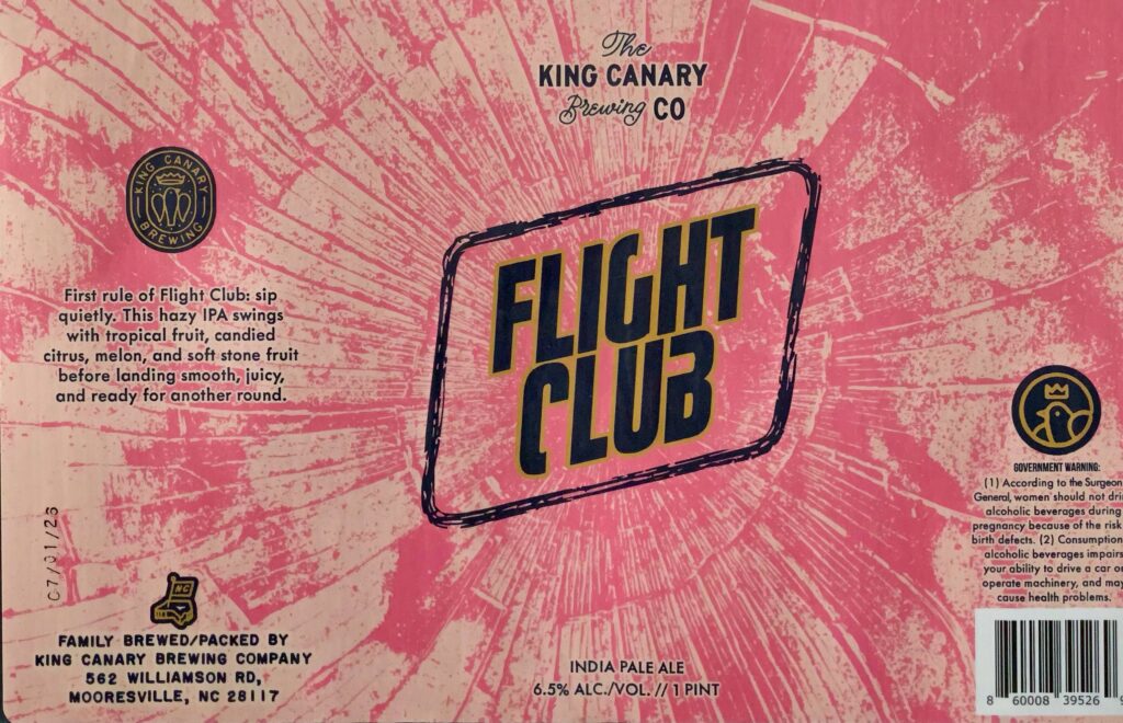 Flight Club beer label artwork