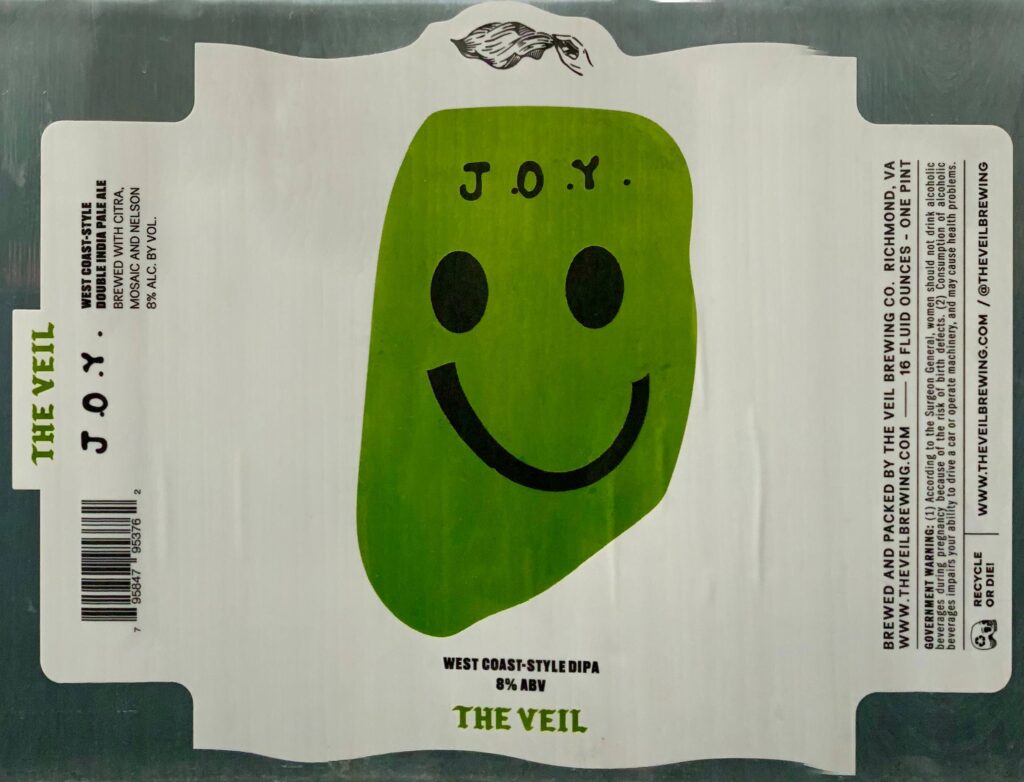 J.O.Y. beer label artwork