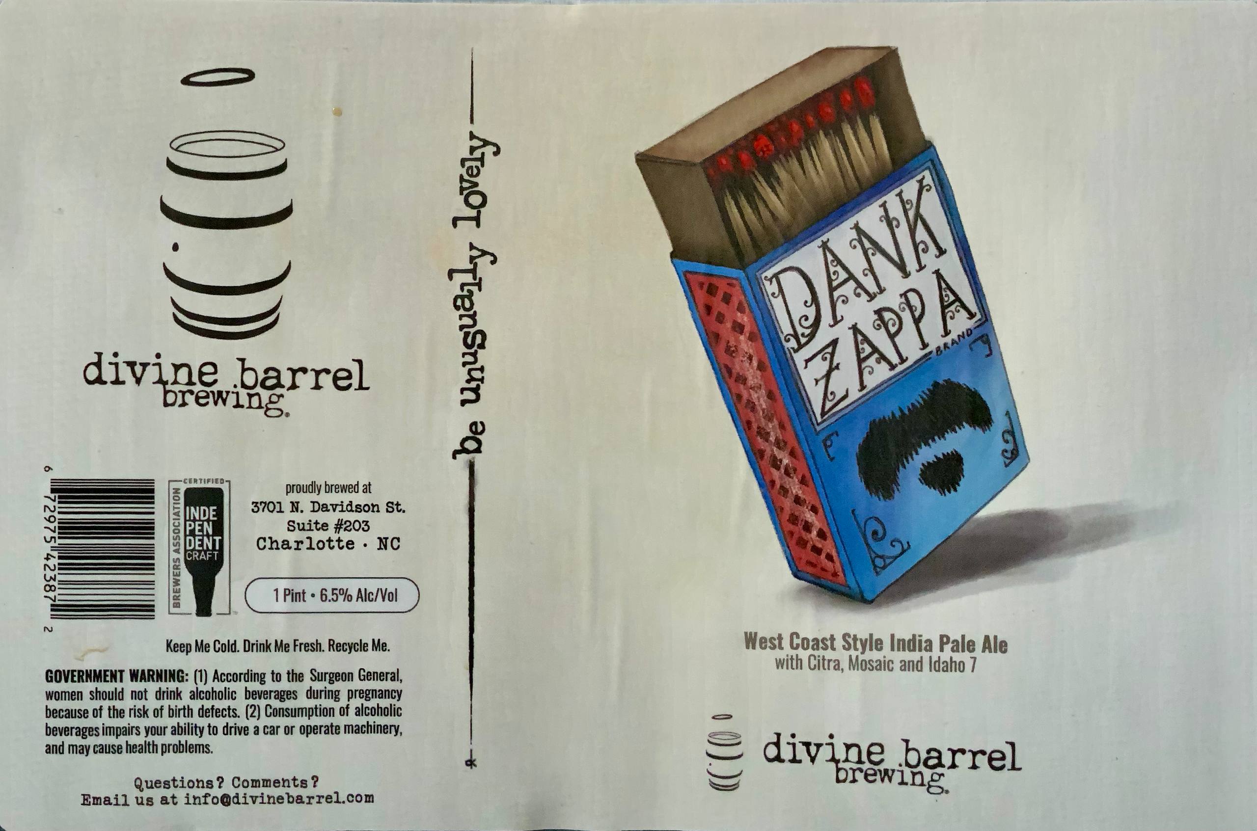 Dank Zappa beer label artwork