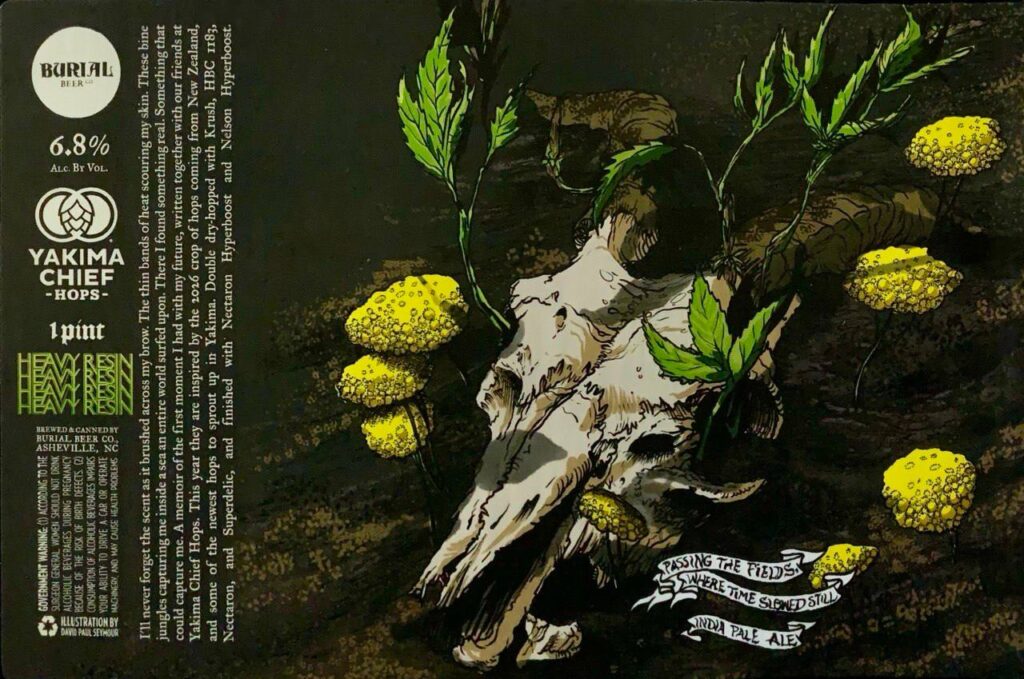 Burial Passing the Fields, Where Time Slowed Still dark woodland skull label panorama illustrated by David Paul Seymour