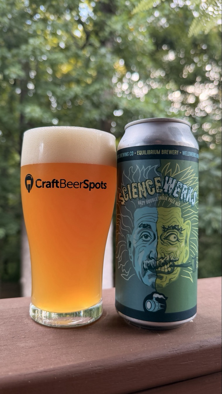 CraftBeerSpots photo of WeldWerks and Equilibrium Sciencewerks can and hazy double IPA