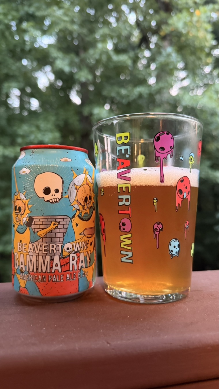 Beavertown Gamma Ray American Pale Ale can and glass