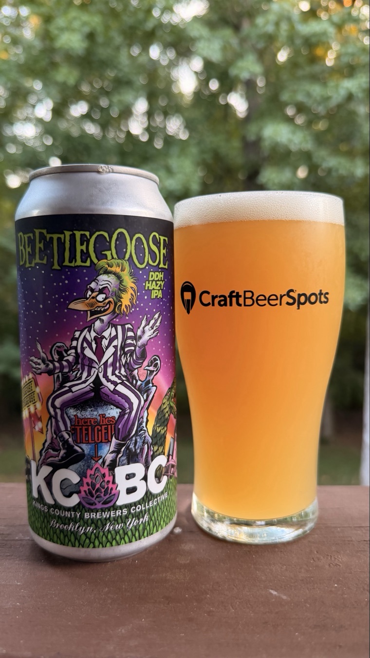 KCBC Beetlegoose can beside a CraftBeerSpots glass