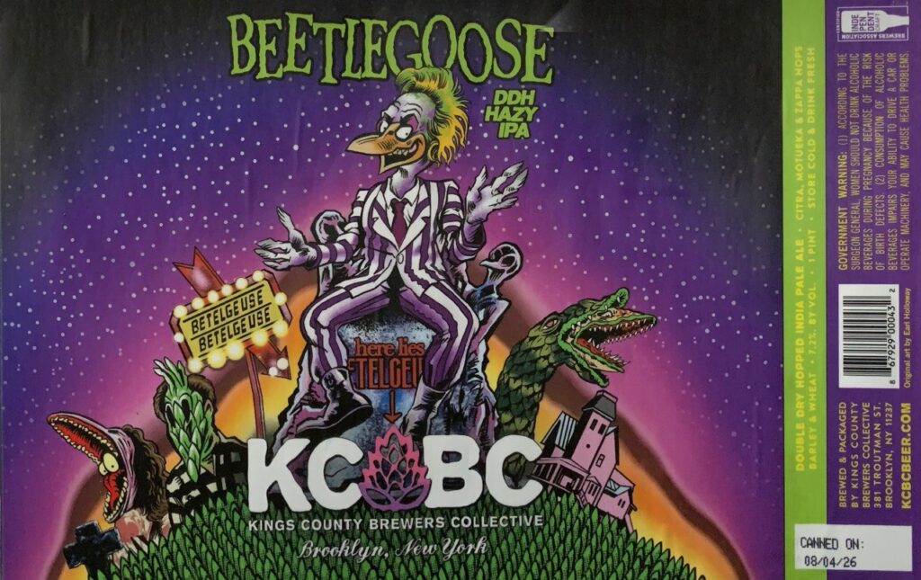 Beetlegoose beer label artwork by KCBC, original art by Earl Holloway